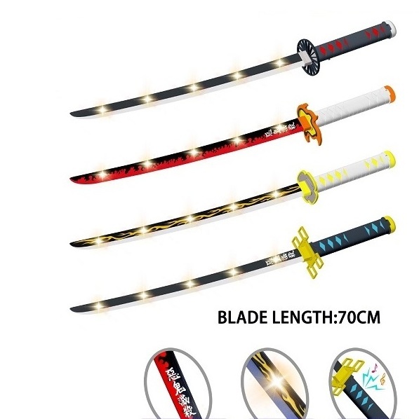 Japanese samurai toy swords kids light up extendedable swords anime katana for boys with light and sound anime sword