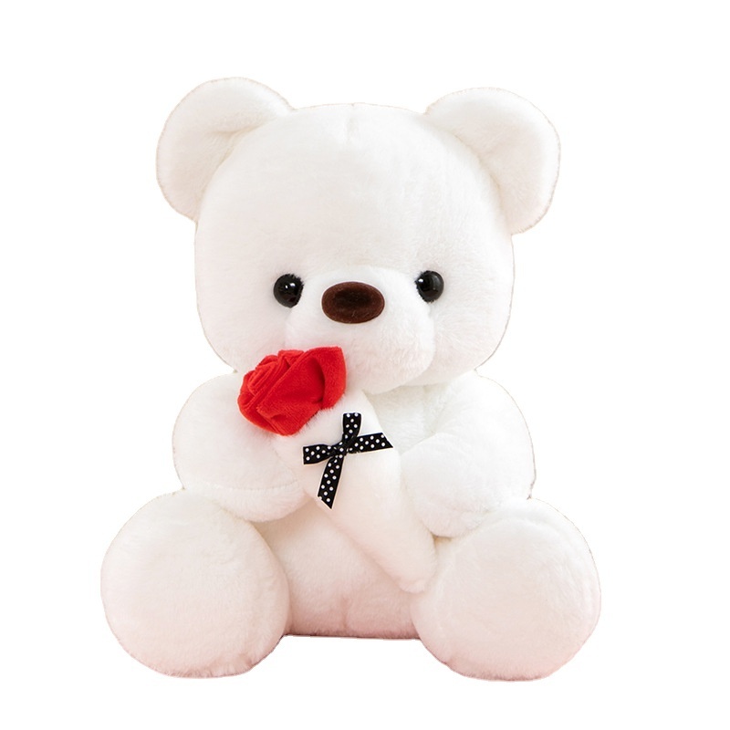 2024 White Valentine's Day hot rose teddy bear plush toys teddy bear stuffed animal plush dolls