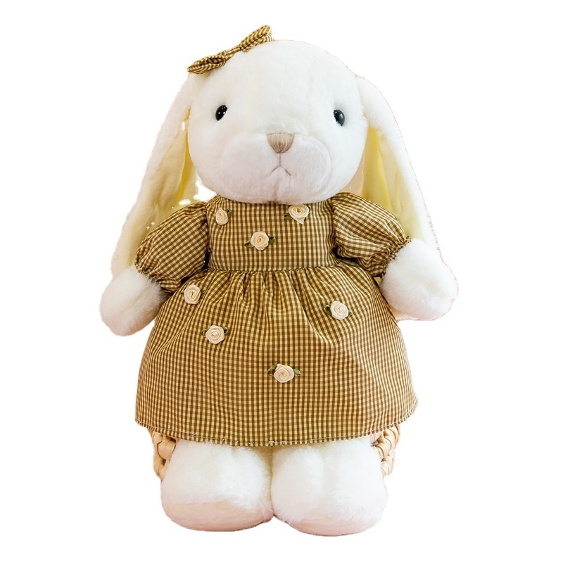 Customized Cute Love Rabbit Doll White Rabbit Plush Toy Girls Bed Sleeping Soft Doll Pillow Factory Wholesale