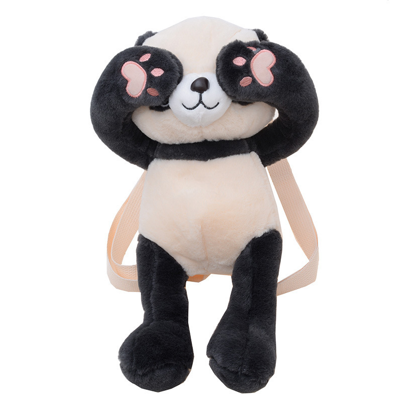 New fashion cartoon doll shoulder bag cat plush girl cute panda frog rabbit plush backpacks