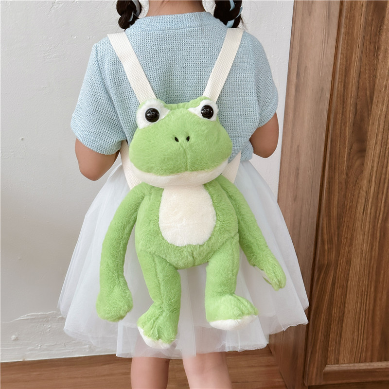 New fashion cartoon doll shoulder bag cat plush girl cute panda frog rabbit plush backpacks