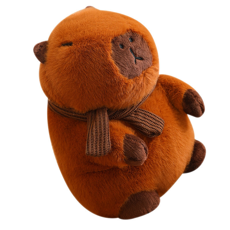 New winter capybara plush toys creative stuffed plush toy doll capybara with scarf children's comfort doll factory direct sale