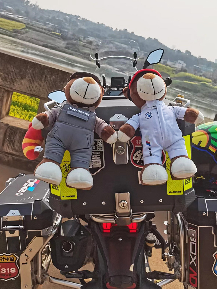 Moyun Motorcycle Rally Bear Stuffed Plush Toys Wholesale Motorcycle Decorations Racing Teddy Bear Dolls