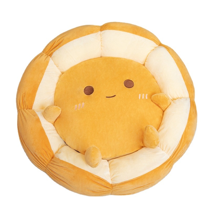 Nordic style cartoon plush cushion round thickened removable and washable seat cushion PP cotton filling stuffed plush pillow