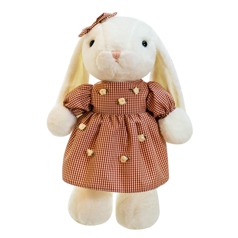 Customized Cute Love Rabbit Doll White Rabbit Plush Toy Girls Bed Sleeping Soft Doll Pillow Factory Wholesale