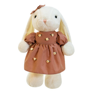 Customized Cute Love Rabbit Doll White Rabbit Plush Toy Girls Bed Sleeping Soft Doll Pillow Factory Wholesale