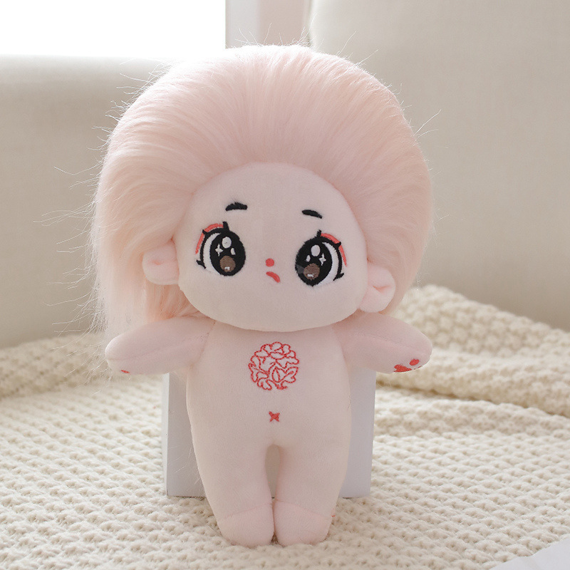 OEM/ODM cute kpop idol plush doll 20 cm cotton doll stuffy human figure fashion toy DIY anime doll