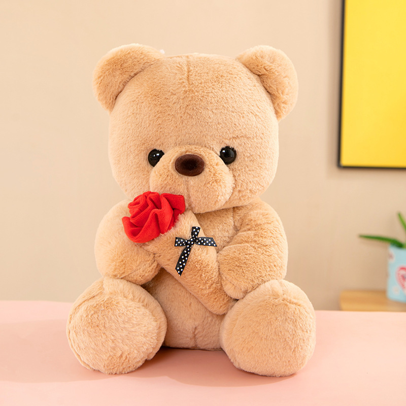 2024 White Valentine's Day hot rose teddy bear plush toys teddy bear stuffed animal plush dolls