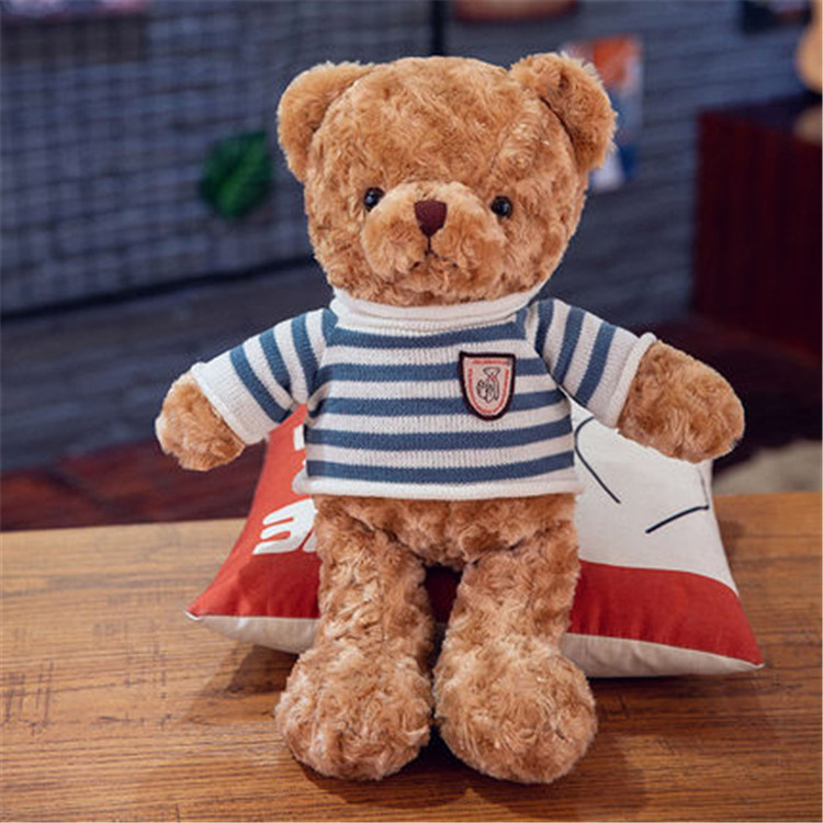 Cute jumper T-shirt teddy bear doll can be dressed up plush toy bear girlfriend Valentine's Day birthday gift claw machine dolls