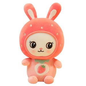 New creative fruit love rabbit cartoon animal plush toys cute Strawberry &Watermelon bunny dolls