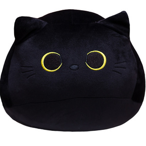 Stock Hot selling Black Cat pillow plush doll cute cat can add LOGO dolls can be customized plush toys pillow