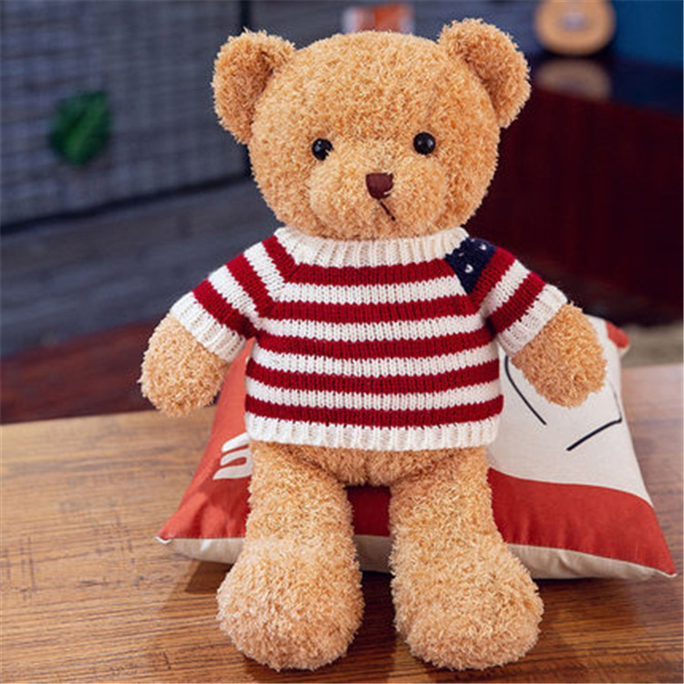 Cute jumper T-shirt teddy bear doll can be dressed up plush toy bear girlfriend Valentine's Day birthday gift claw machine dolls