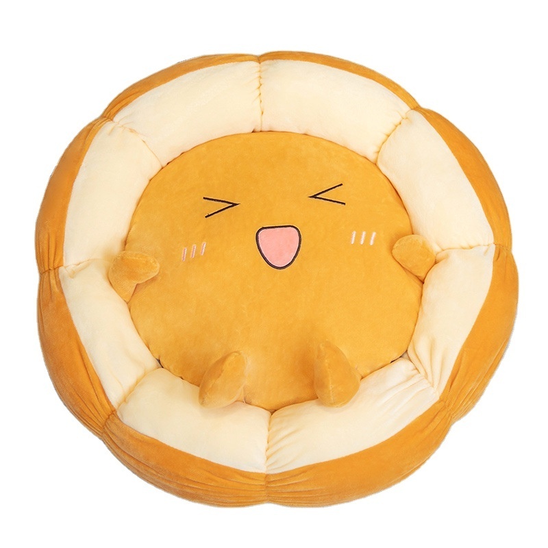 Nordic style cartoon plush cushion round thickened removable and washable seat cushion PP cotton filling stuffed plush pillow