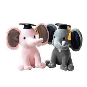 New plush toys Dr. Elephant male graduation bachelor elephant toys stuffed colorful elephant soft pillow plush toys