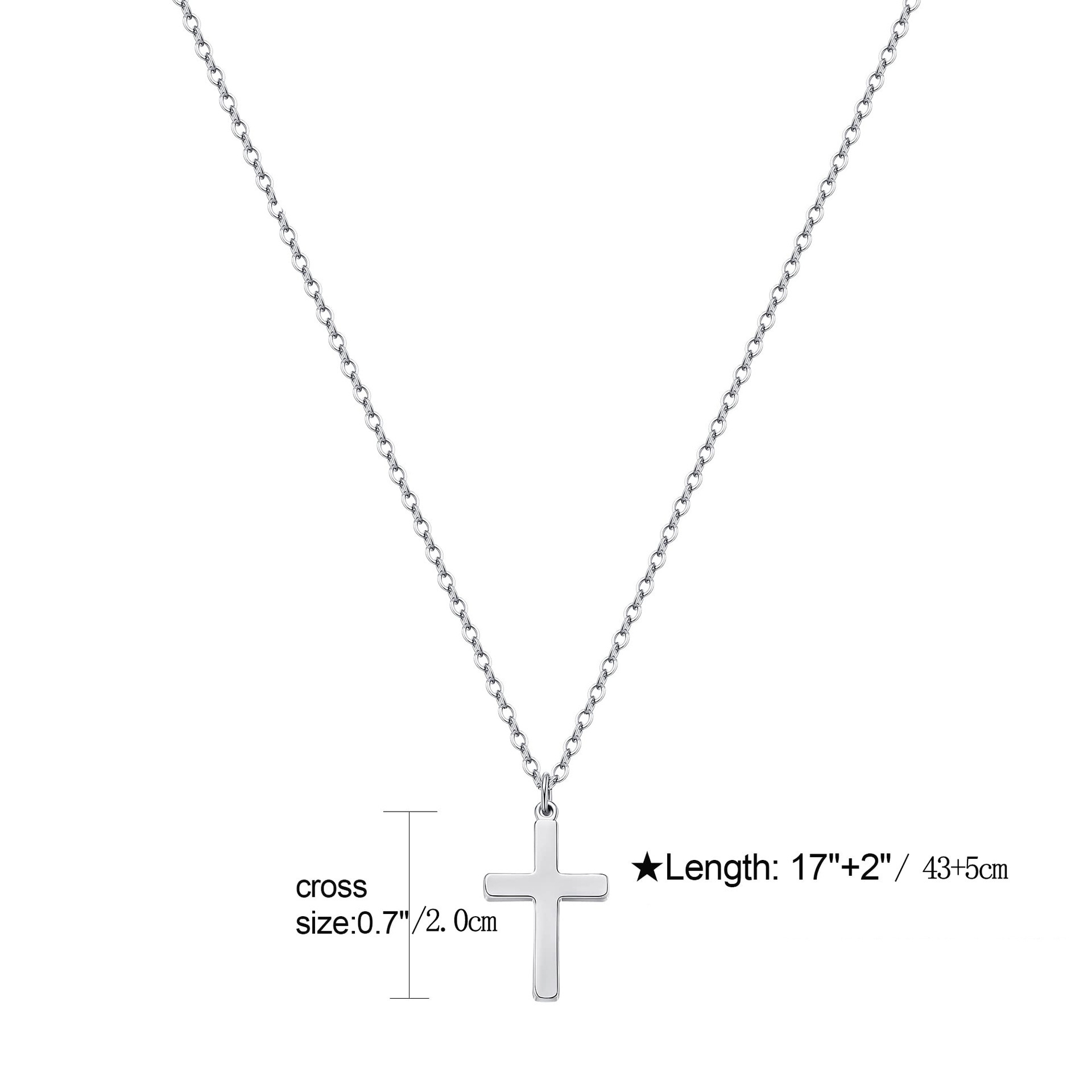 Exquisite men's and women's universal stainless steel 18K gold single-layer simple cross pendant necklace