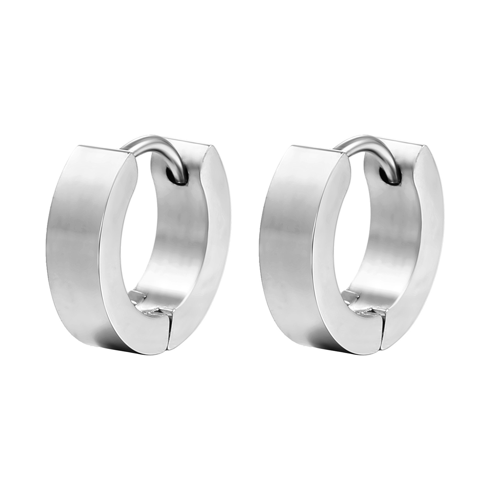 1pcs Manual Polishing Huggies Ear Earring Stainless Steel Women Men Small Circle Hoop Earrings Punk Piercing Jewelry