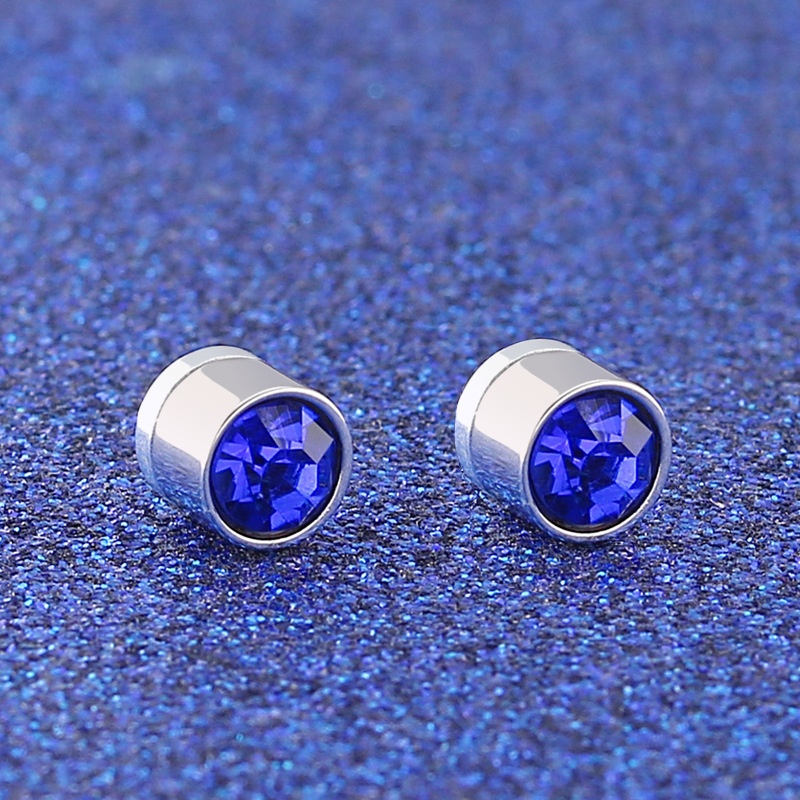 Mens Womens Magnetic Cubic Zirconia Stud Earrings, Steel, Non-Piercing Clip Earring On Faked Ear 2022