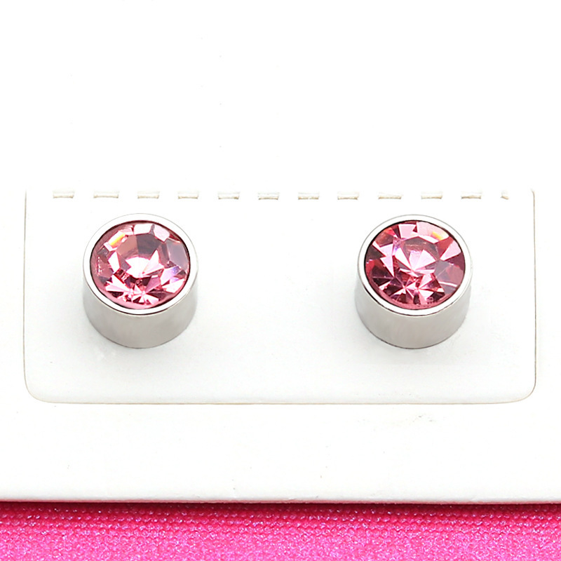 Mens Womens Magnetic Cubic Zirconia Stud Earrings, Steel, Non-Piercing Clip Earring On Faked Ear 2022