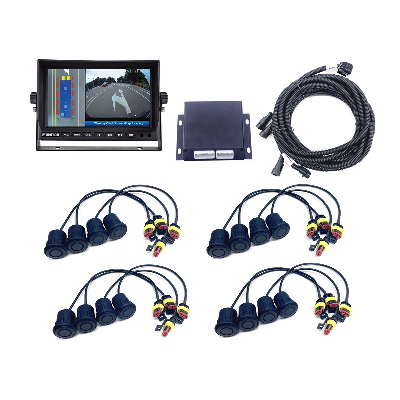 360 ultrasonic sensor detection system integrated with 360 Around View  System For Truck