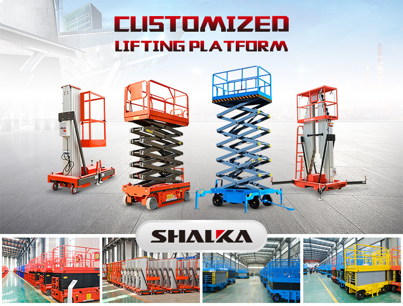 6m-14m Outdoor single Mast Aluminum Alloy Mobile Electric Lift Platform Elevators Lift Hydraulic Ladder Lift