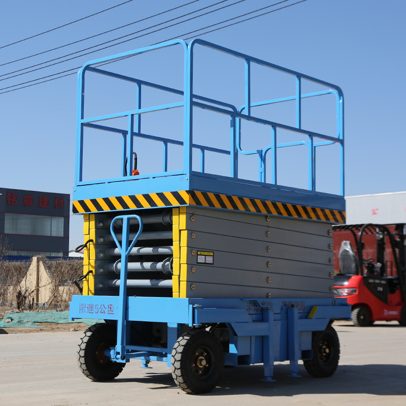 6m 8m 10m 14m 18m Mobile Hydraulic Scissor Lift Small Mobile One Man Scissor Lift/Electric Scaffolding