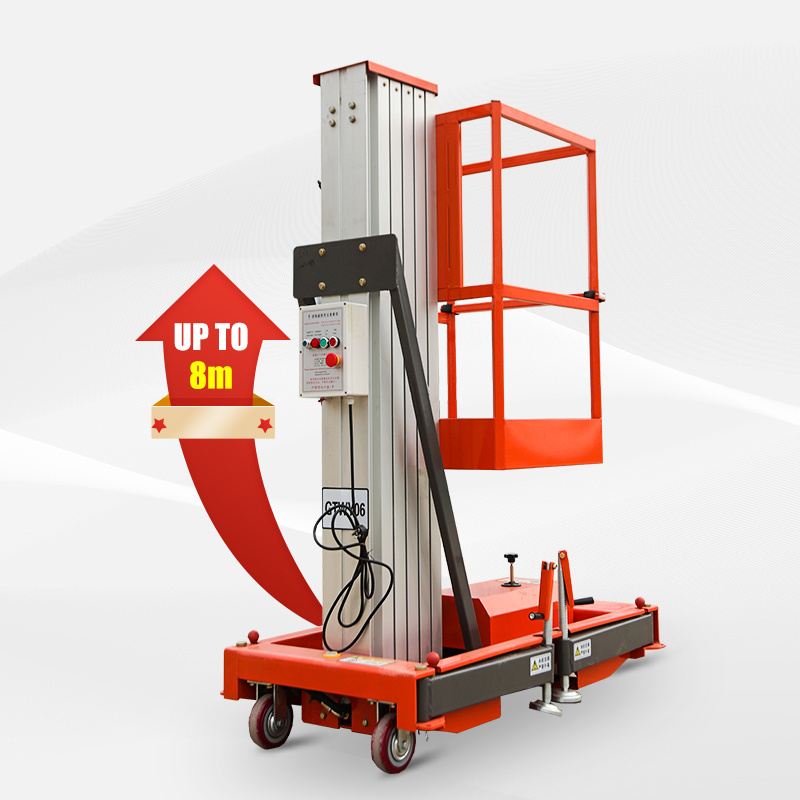 6m-14m Outdoor single Mast Aluminum Alloy Mobile Electric Lift Platform Elevators Lift Hydraulic Ladder Lift