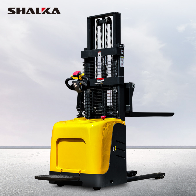 Electric forklift warehouse automatic stacker 1 ton 1.2 ton 1.5 ton electric pallet stacker with 3m 3.5m lifting height