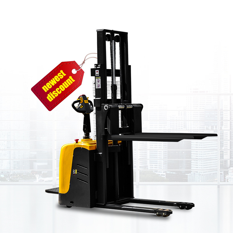 Electric forklift warehouse automatic stacker 1 ton 1.2 ton 1.5 ton electric pallet stacker with 3m 3.5m lifting height