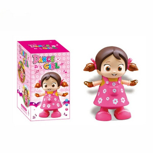 2023 New Dance Girl Swing Cartoon Doll Electric Light Music Hot Sale Toys Wholesale Electric Toys