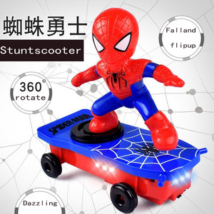 Spider Man Toy Stunt Skateboard 360 Rollover Children's Puzzle Toy