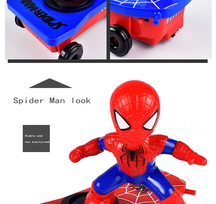 Spider Man Toy Stunt Skateboard 360 Rollover Children's Puzzle Toy