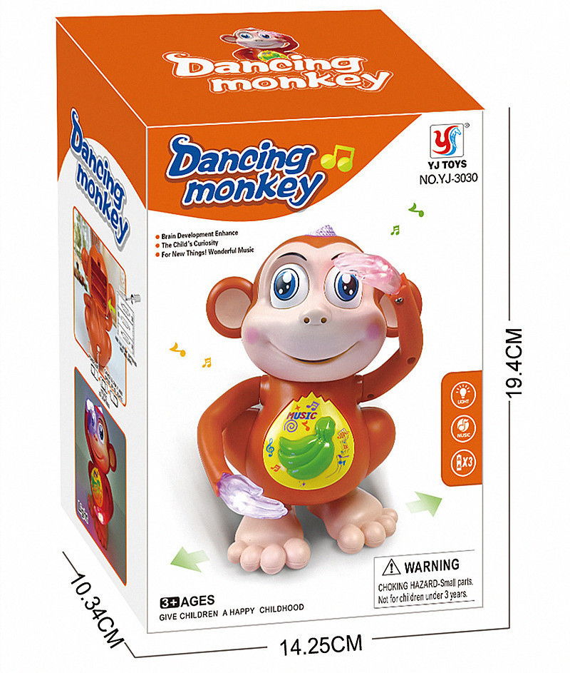 Factory wholesale children's toys Battery powered dance Monkey toys Cartoon animals with light music