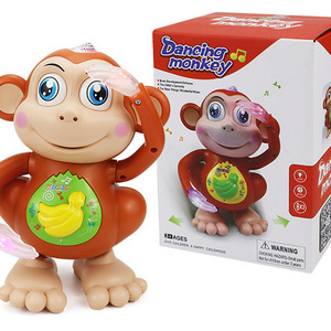 Factory wholesale children's toys Battery powered dance Monkey toys Cartoon animals with light music