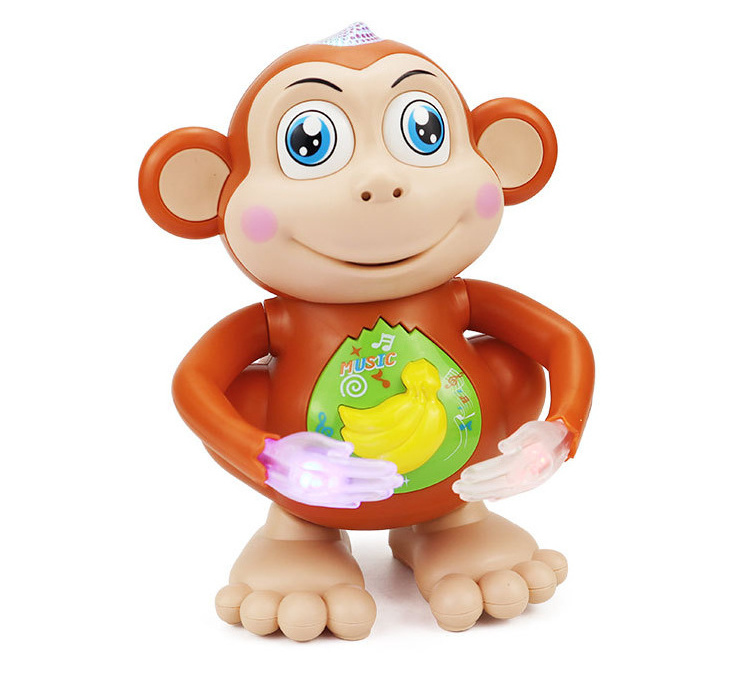 Factory wholesale children's toys Battery powered dance Monkey toys Cartoon animals with light music