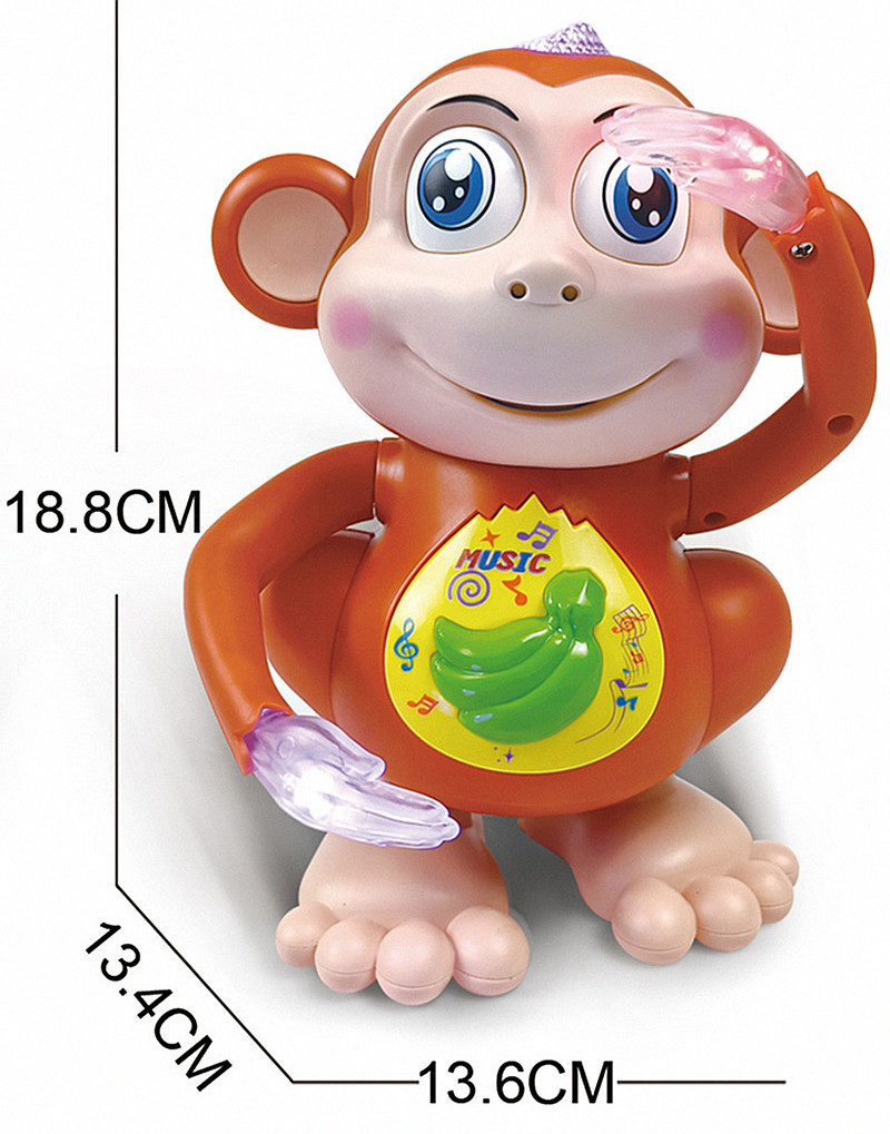 Factory wholesale children's toys Battery powered dance Monkey toys Cartoon animals with light music