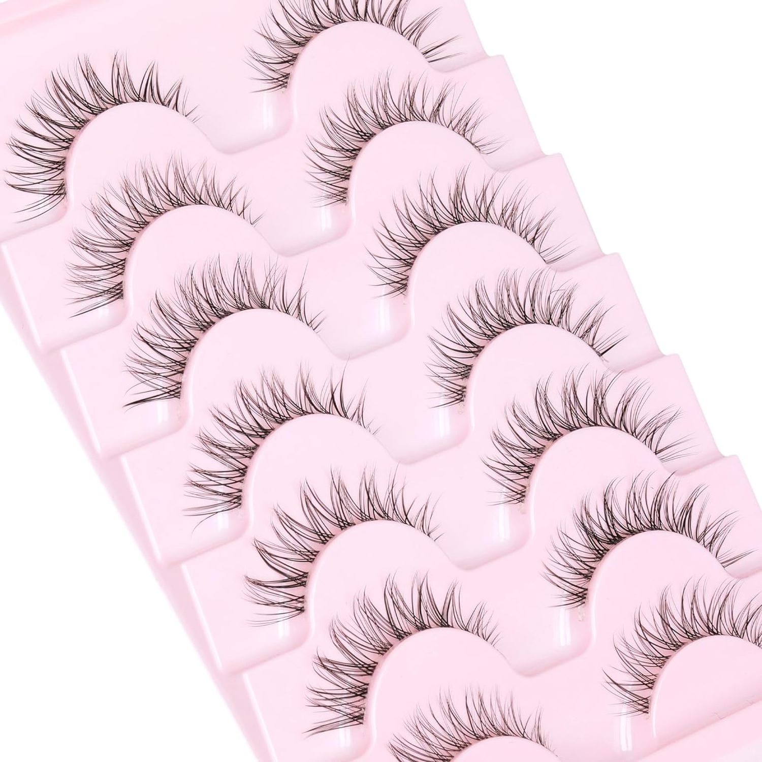 Wispy Natural False Eyelashes 3D C Curl Eye Lashes Fake Eyelashes Small Strip Lashes Asian Fake Lashes