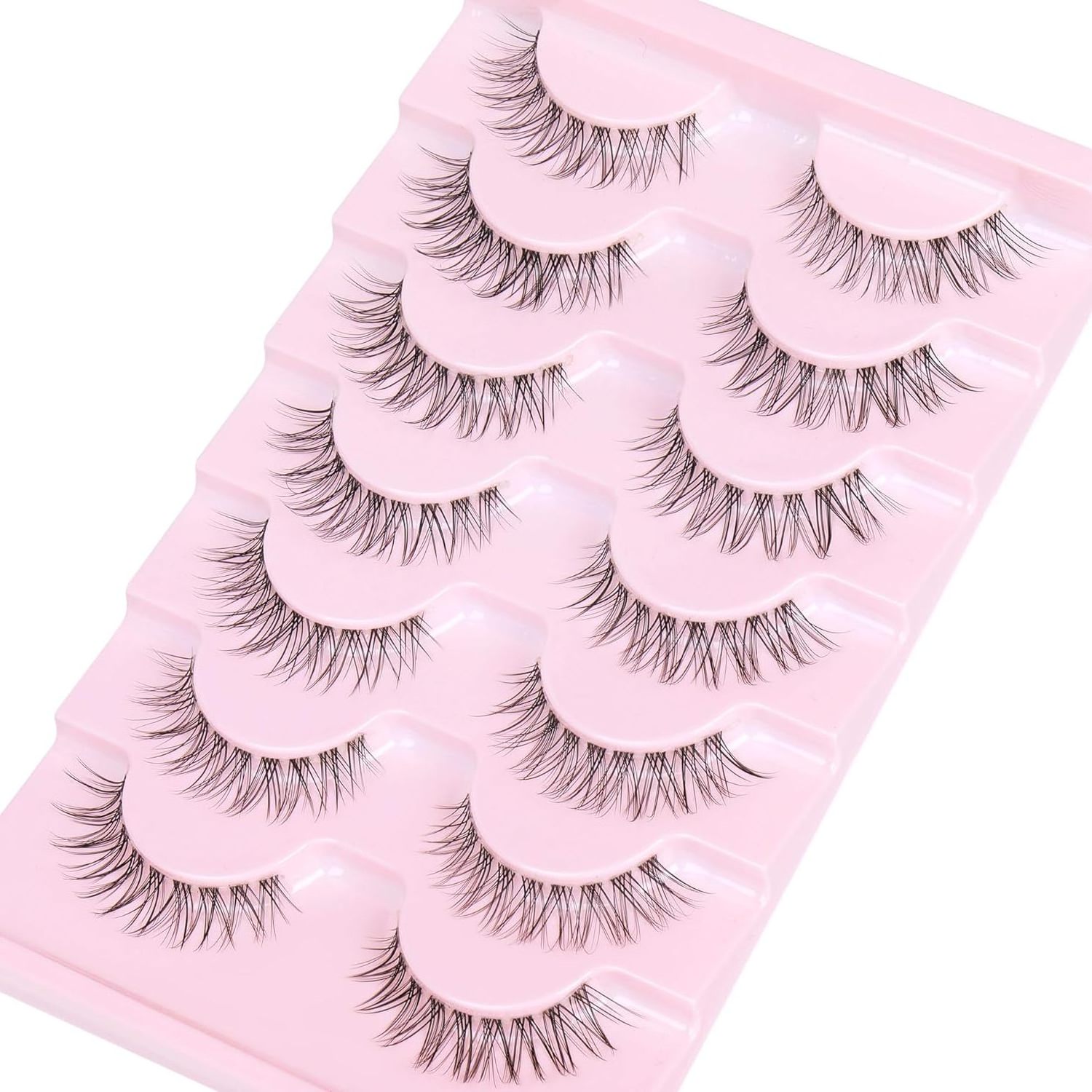 Wispy Natural False Eyelashes 3D C Curl Eye Lashes Fake Eyelashes Small Strip Lashes Asian Fake Lashes