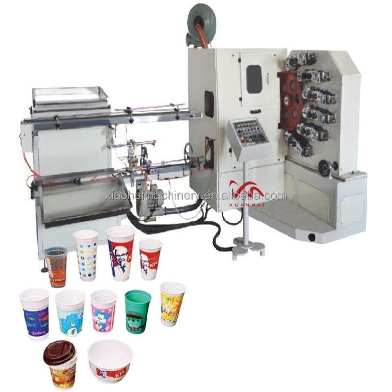 Six Color Curved Surface Offset Printer Plastic Cups Printing Machine