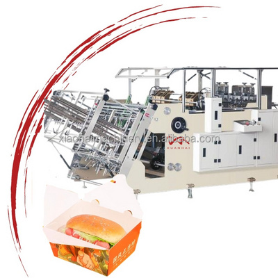 ZF 800/1200 automatic different size paper lunch box carton box making machine for hamburger french fries pizza packaging