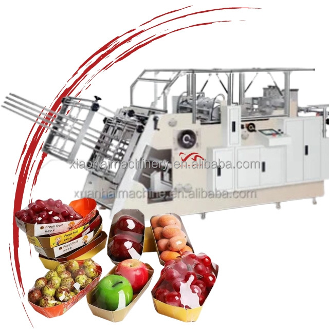 XUANHAI ZF-800 Burger Box Making Manual Paper fruit Box Carton Paper bowl Kraft Tube Gluing Sealing Machine