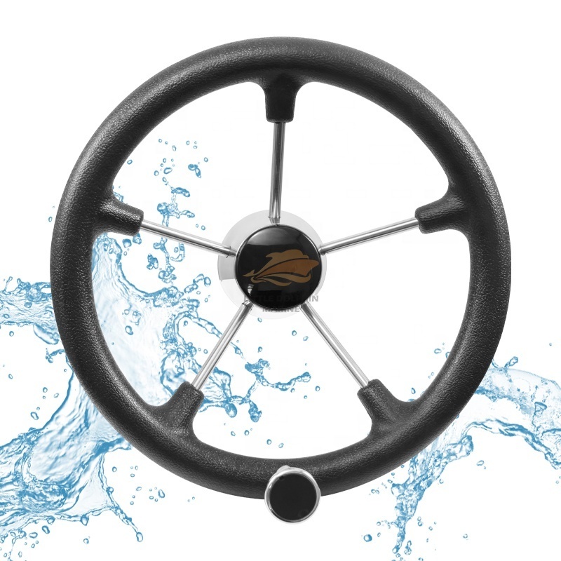 Marine Grade Stainless Steel Boat Steering Wheel Marine Wheel 5 Spokes with Knop