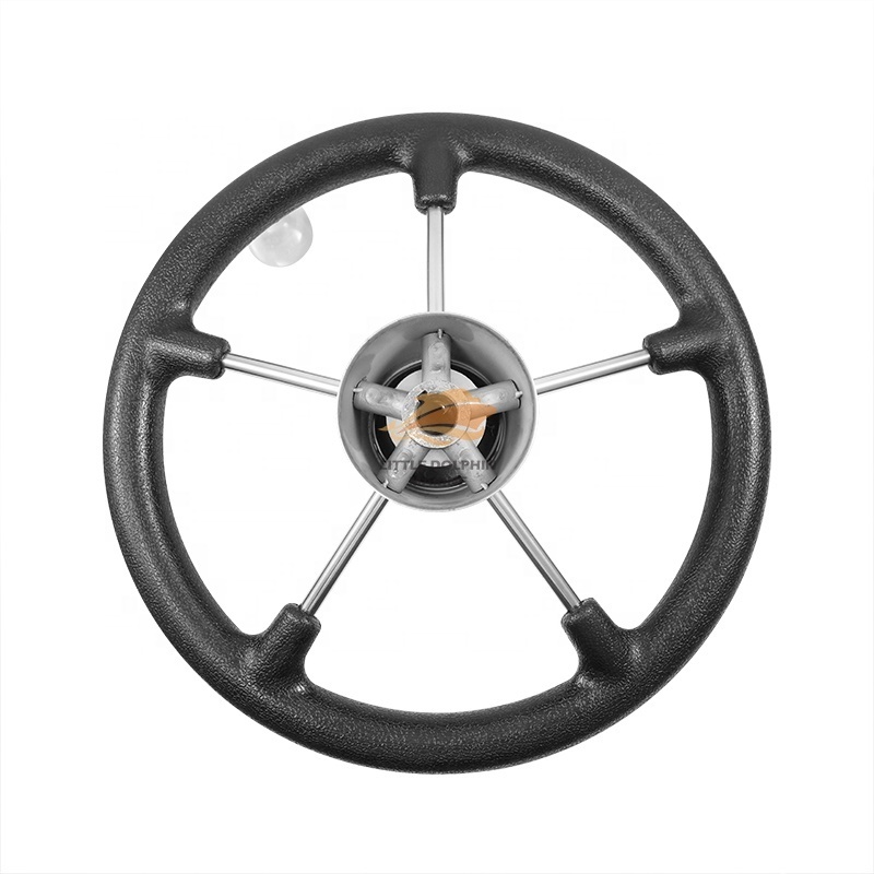 Marine Grade Stainless Steel Boat Steering Wheel Marine Wheel 5 Spokes with Knop