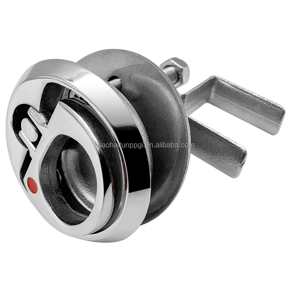 316 Stainless Steel Boat Cam Flush Pull Locker Locking Lift Flush mount Handle Deck Heavy Ring Slam Mount Marine Hatch Latches