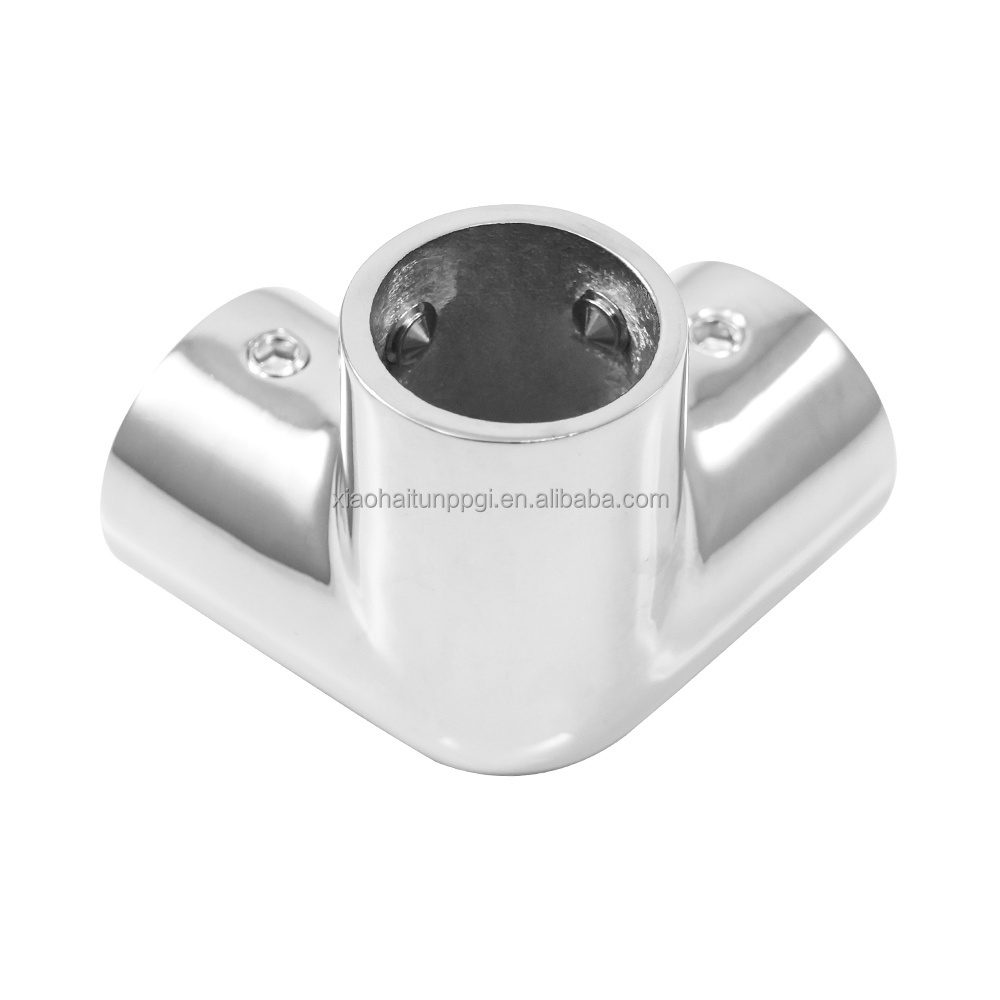 Marine Hardware Manufacture 316 Stainless Steel 90 Degree 3 Way Tee Rail Connector