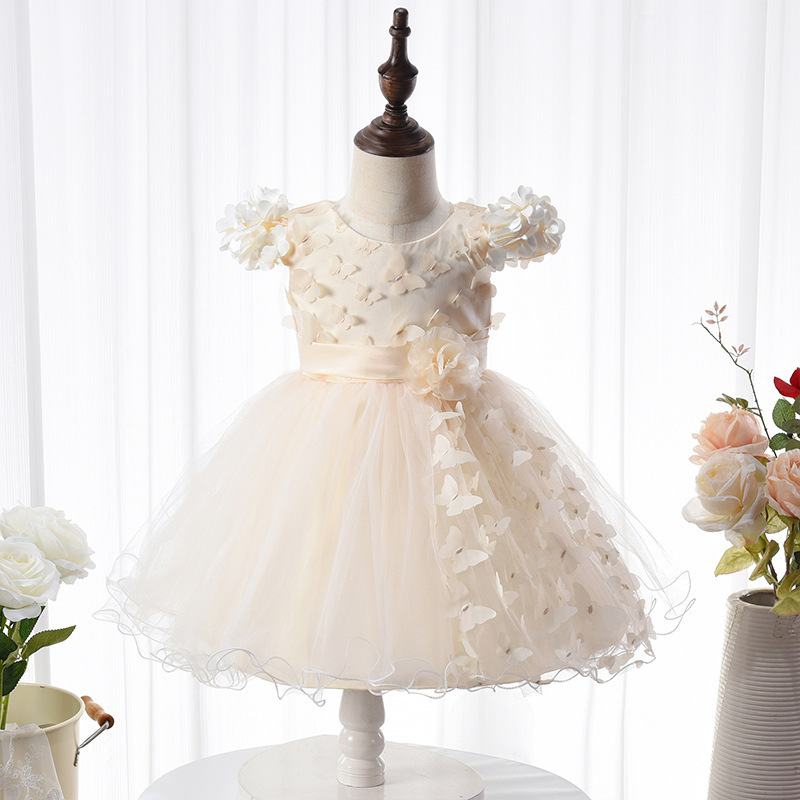 High Quality Girl's Clothing Girls Casual cute butterfly tutu dress Birthday Party Dress For baby Girls 6 months to 3 years