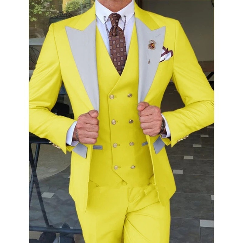 2023 Autumn men's worsted suit  independent station new men three-piece tuxedo bridegroom best man wedding suit