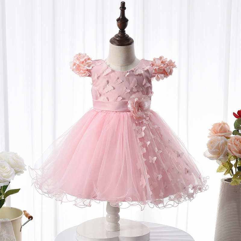 High Quality Girl's Clothing Girls Casual cute butterfly tutu dress Birthday Party Dress For baby Girls 6 months to 3 years