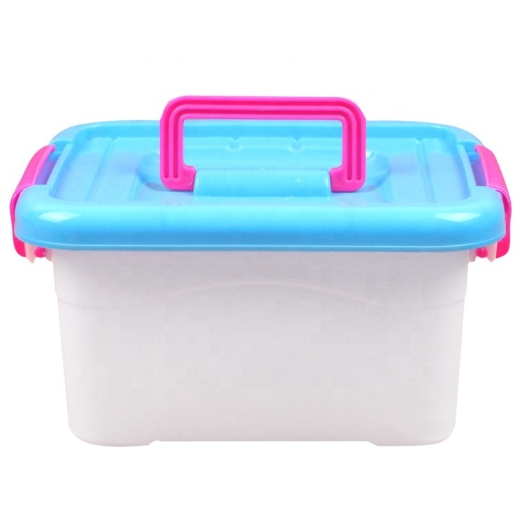 Plastic manufacturers storage bins clear eco-friendly material storage box organizer with lids and handle