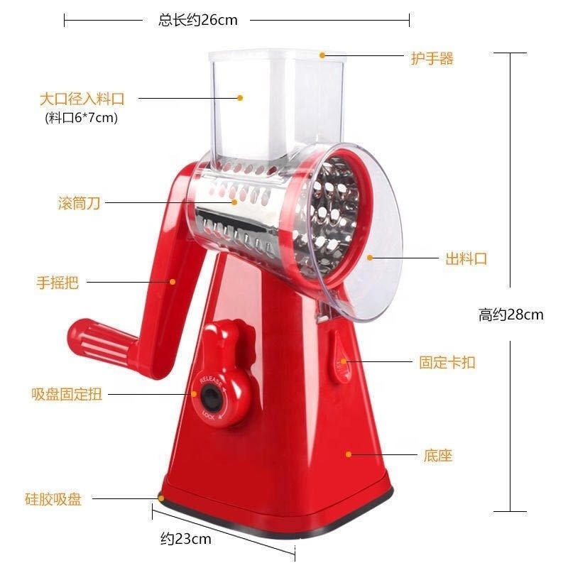 IN STOCK Spiral Slicer Drum Grater, Fast Fruit Cutter Cheese Grater Manual Hand Speedy Safe Vegetables Chopper