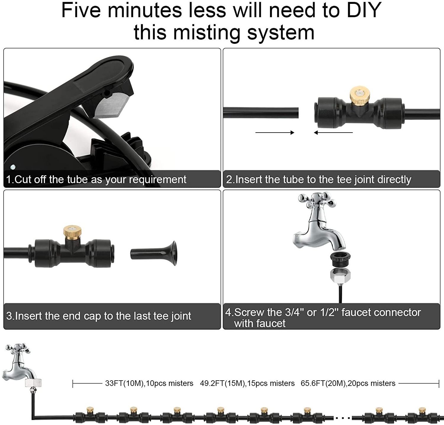 Patio umbrella mister spray system